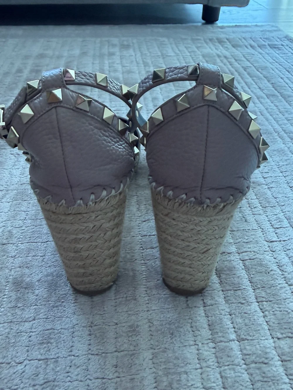 Valentino Garavani Light Mauve Studded Ankle-Strap Sandals